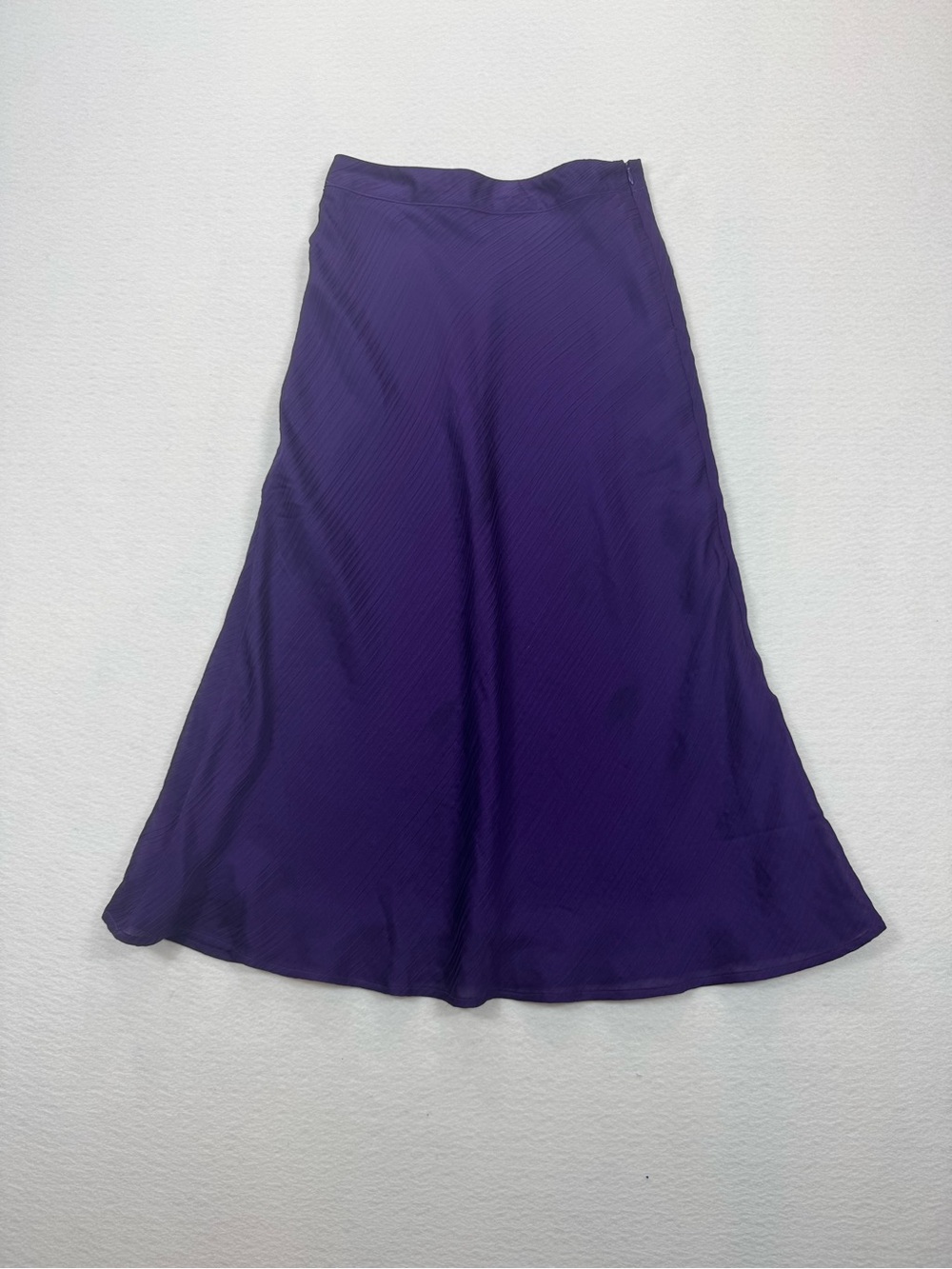 House of Harlow 1960 x Revolve Purple Crinkle Satin Midi Skirt Size M Side Zip